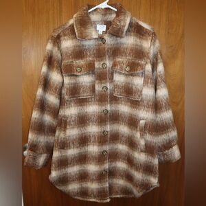 Time and Tru Brown and Cream Teddy Jacket
